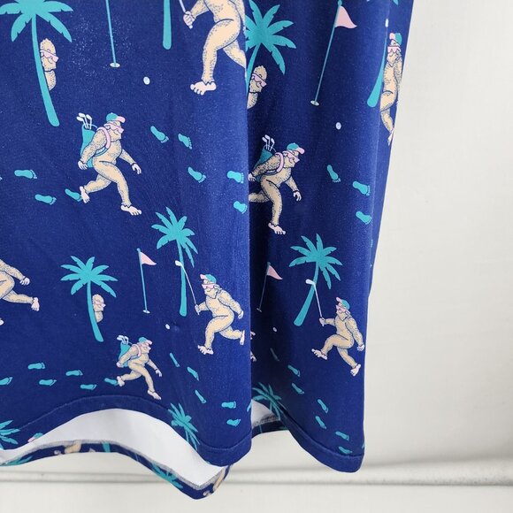 Tipsy Elves Shirt Mens 4XL Multicolor Sasquatch Big Foot Print S/S Golf Polo - Picture 4 of 7